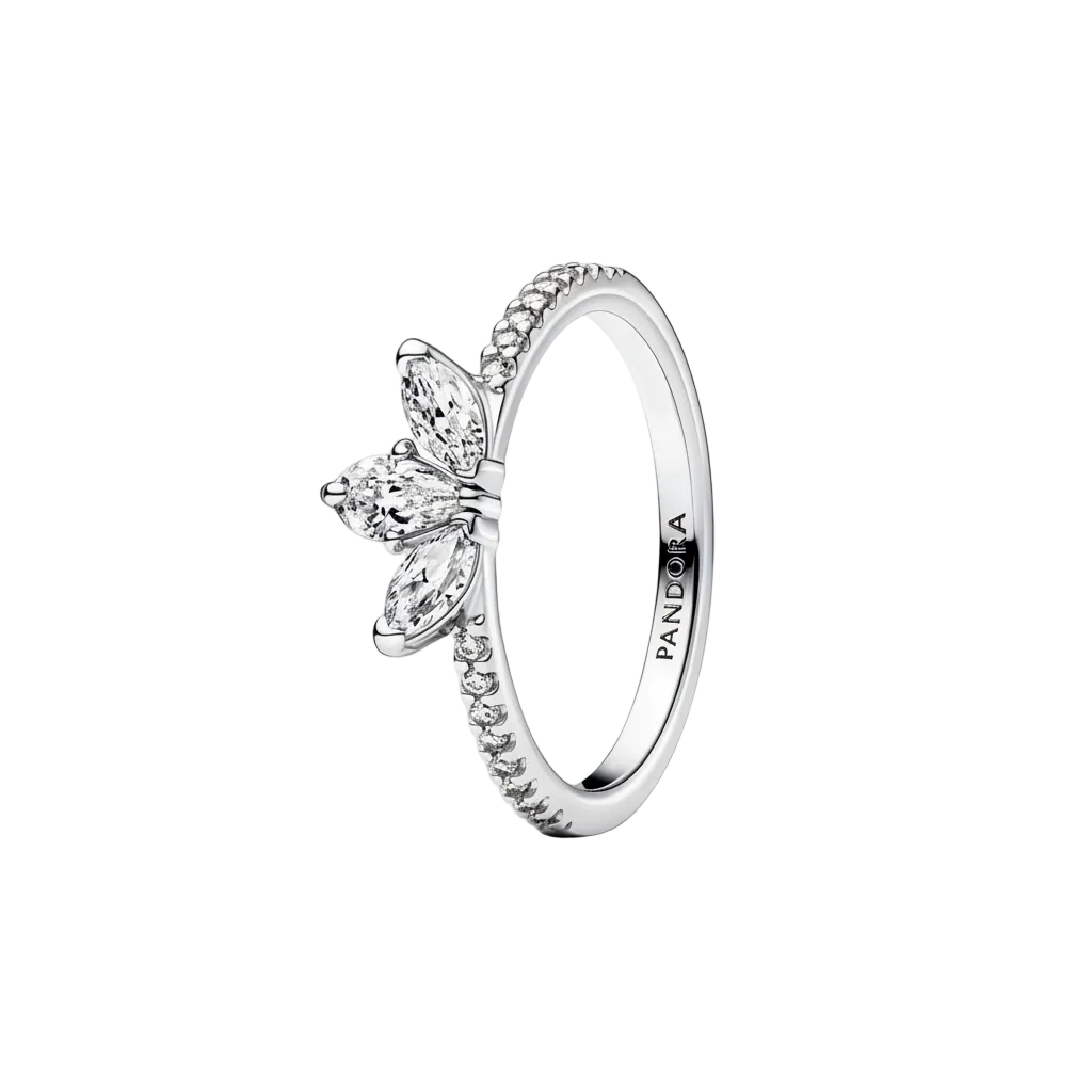 Anillo Corona Bañado en Plata