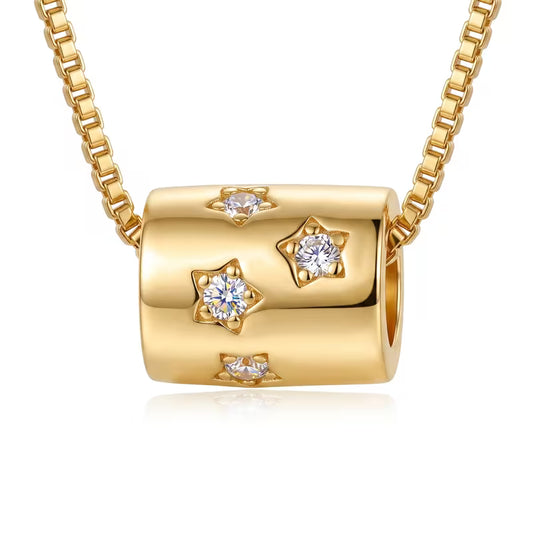 Collar de Acero con Diseño de Estrellas de Acero Inoxidable