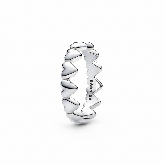 Anillo de corazon Bañado en Plata