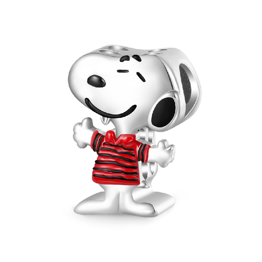 Charm de Plata con Diseño de Snoopy