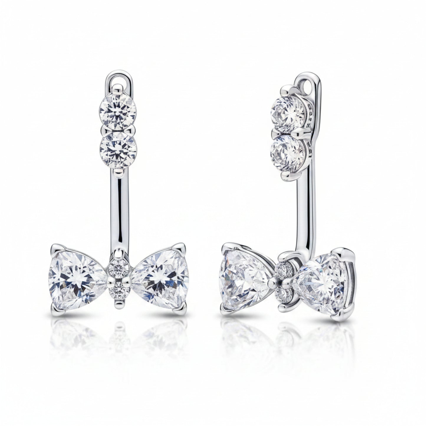 Aretes Moño Bañado en Plata