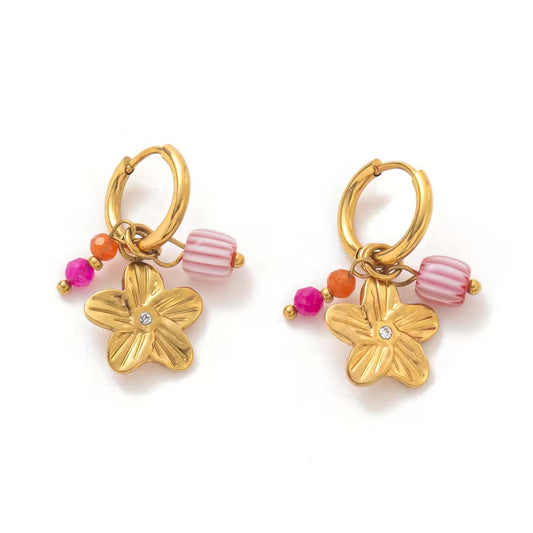 Aretes con Diseño de Estrella de Acero Inoxidable