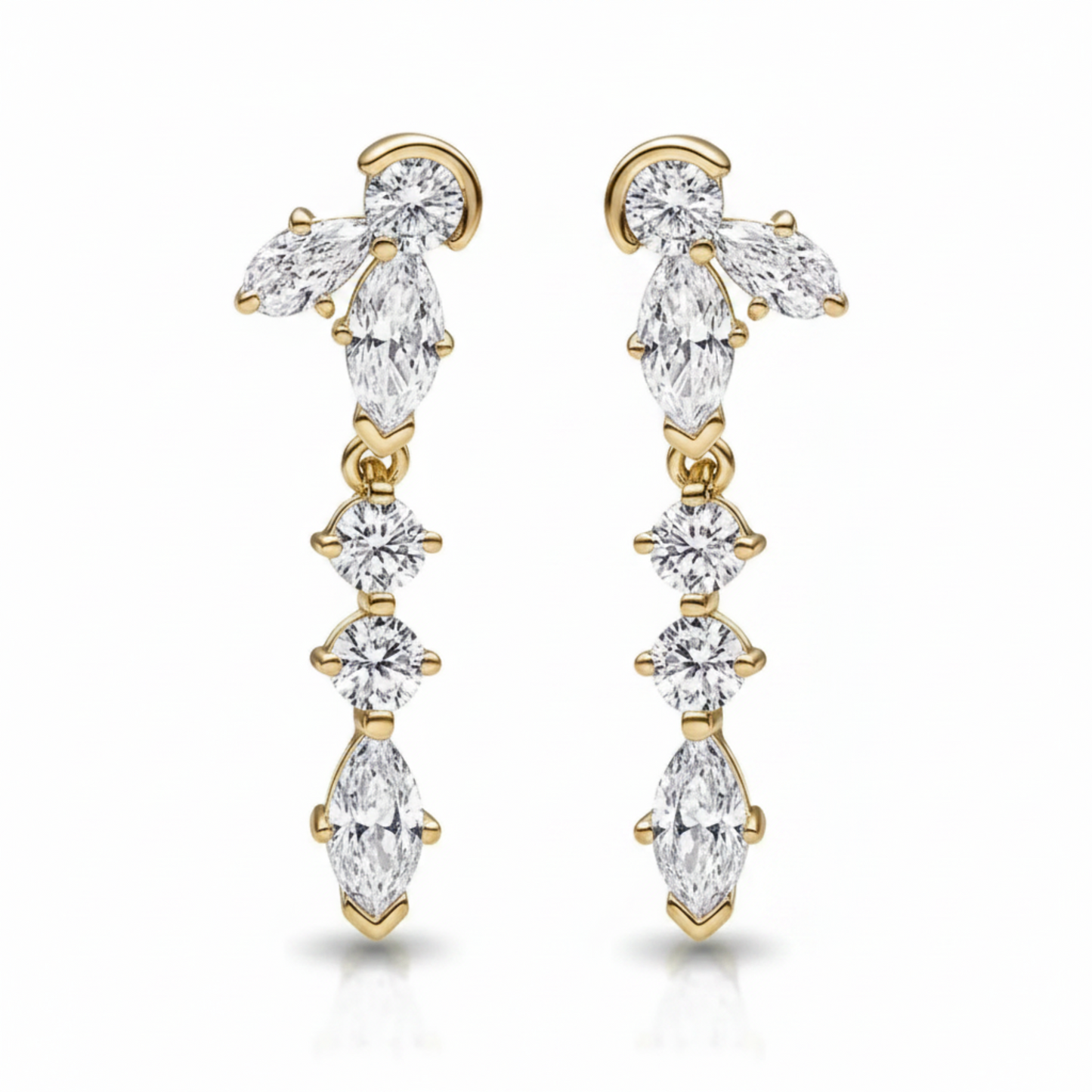 Aretes Cascada Bañado en Plata