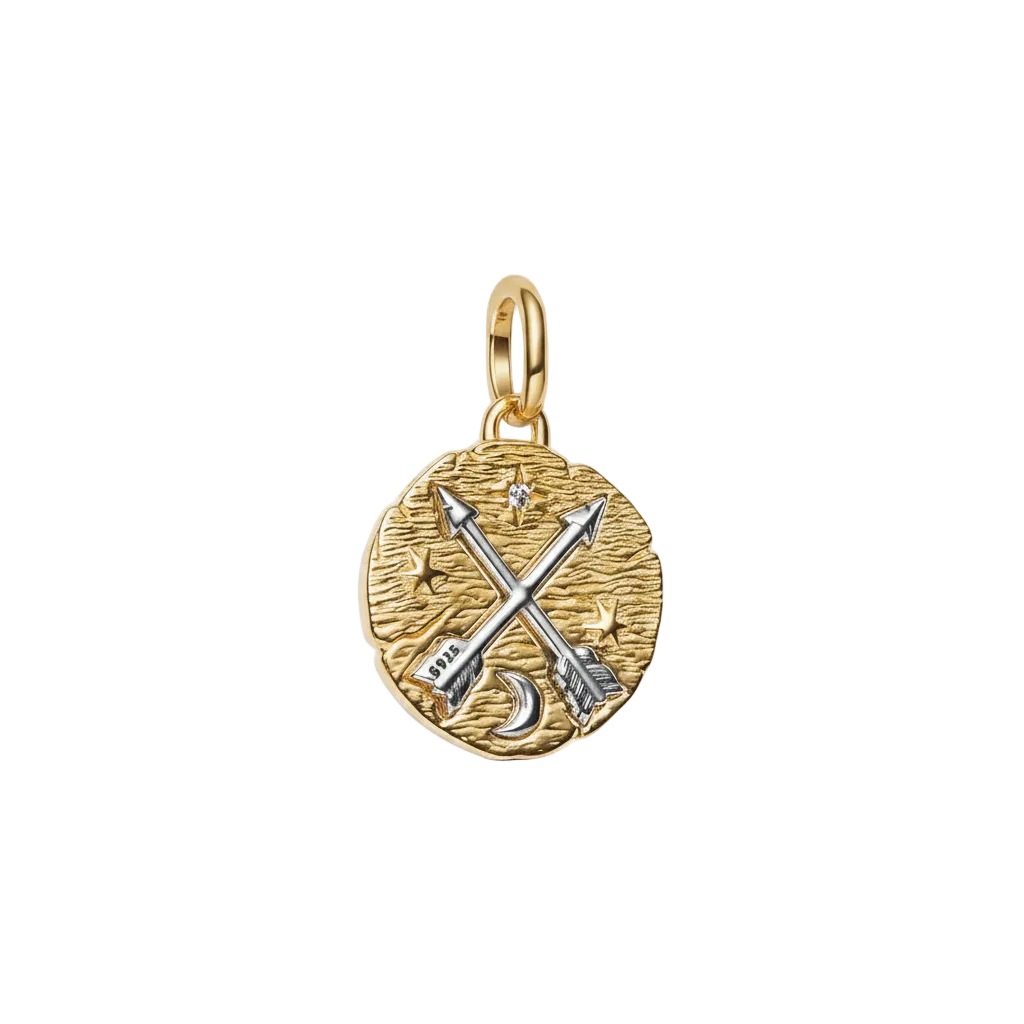 Charm Flechas Cruzadas Bañado en Plata