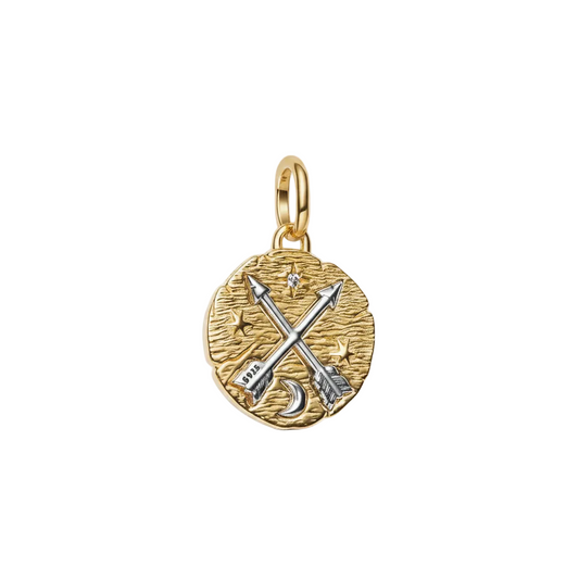 Charm Flechas Cruzadas Bañado en Plata