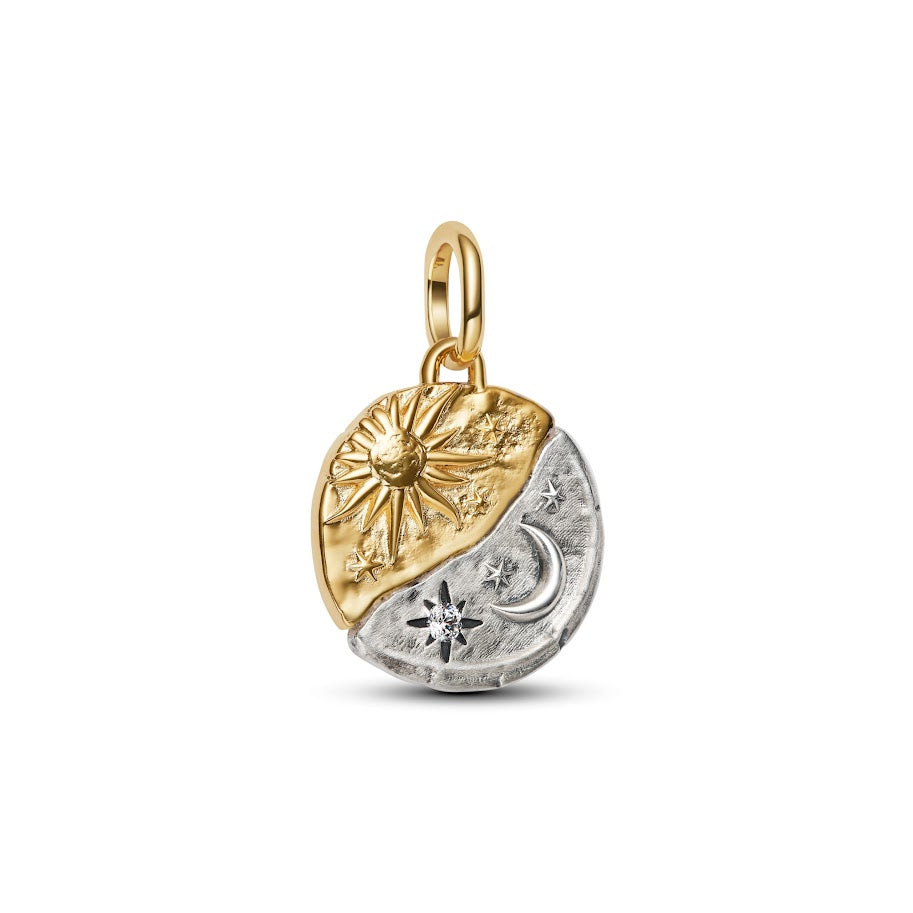 Charm Sol y Luna Bañado en Plata