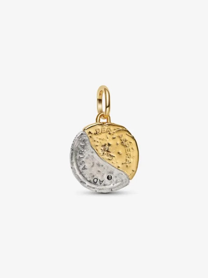 Charm Sol y Luna Bañado en Plata