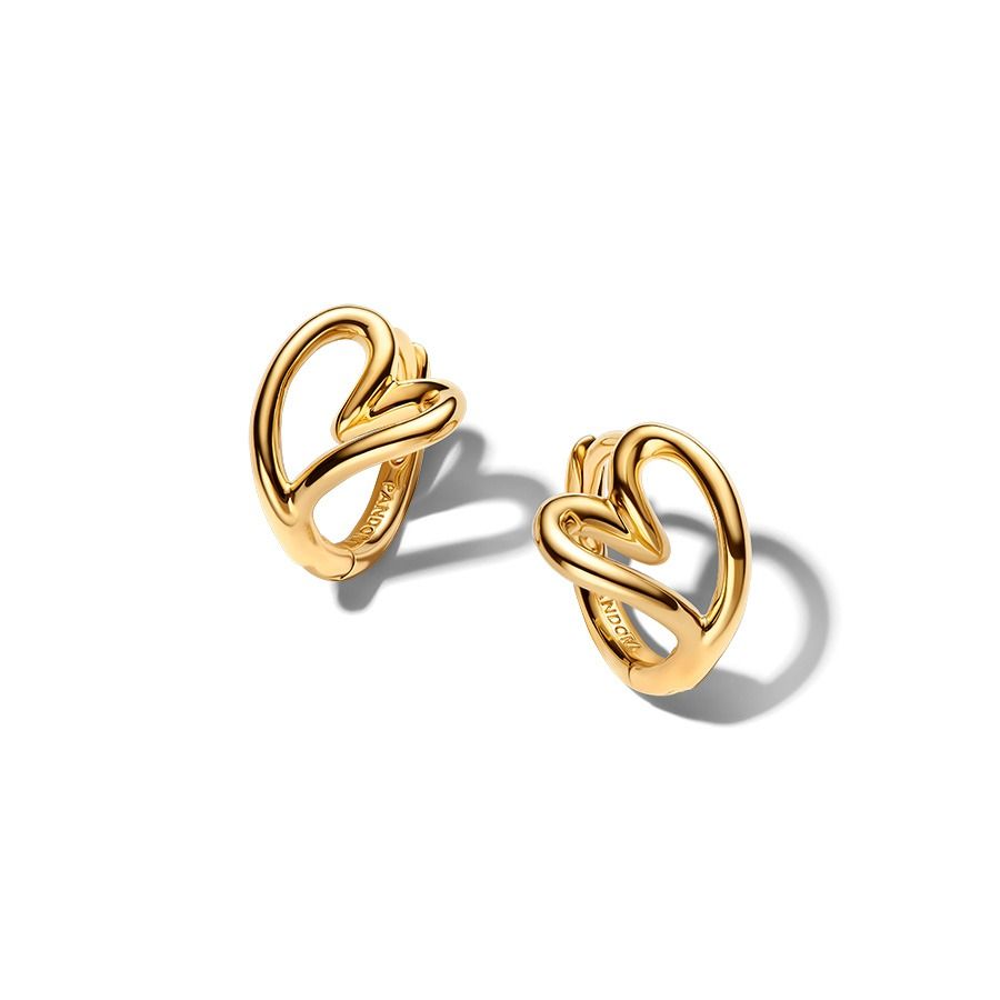 Aretes Corazón Dorados Bañados en Plata