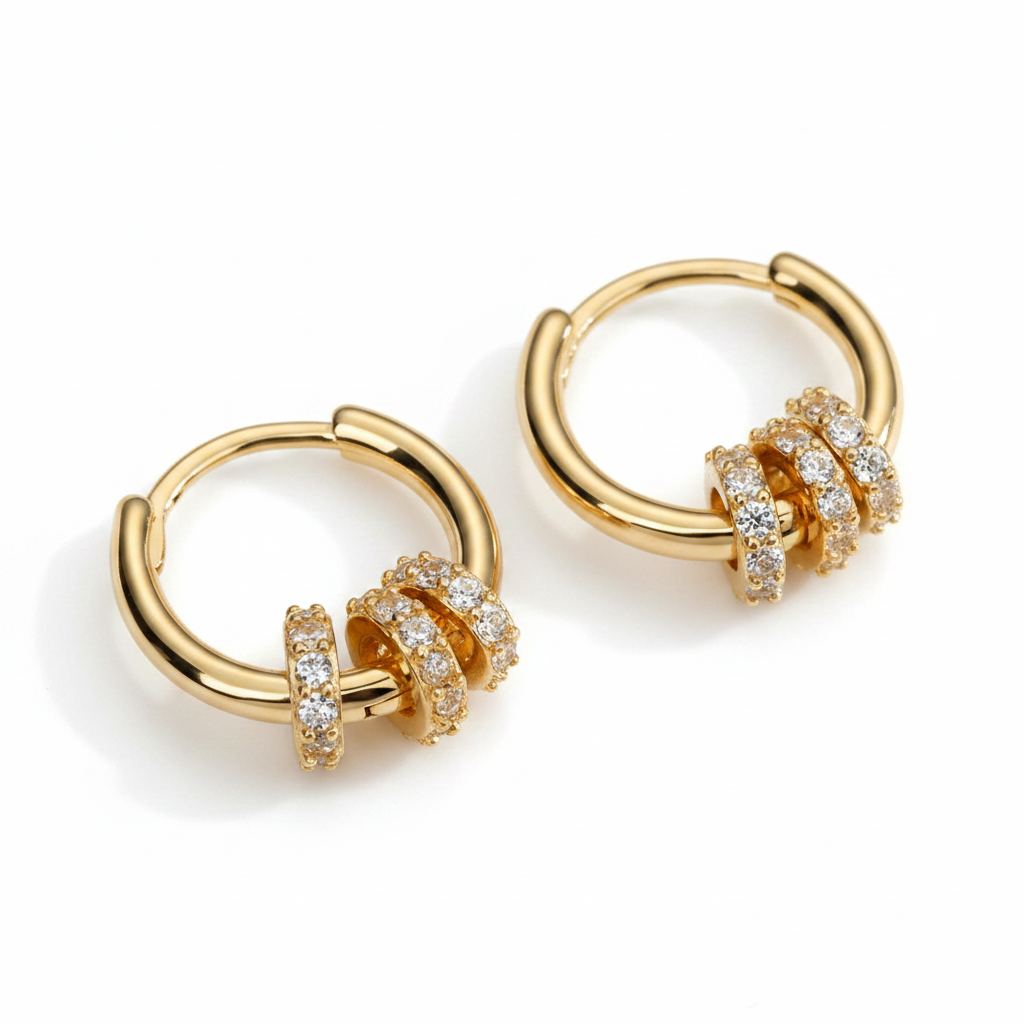 Aretes dorados de Acero Inoxidable