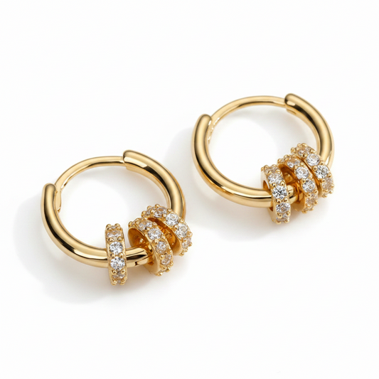 Aretes dorados de Acero Inoxidable