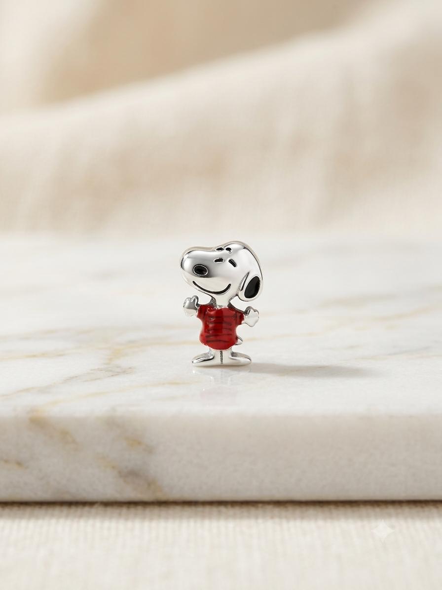 Charm Snoopy Bañado en Plata