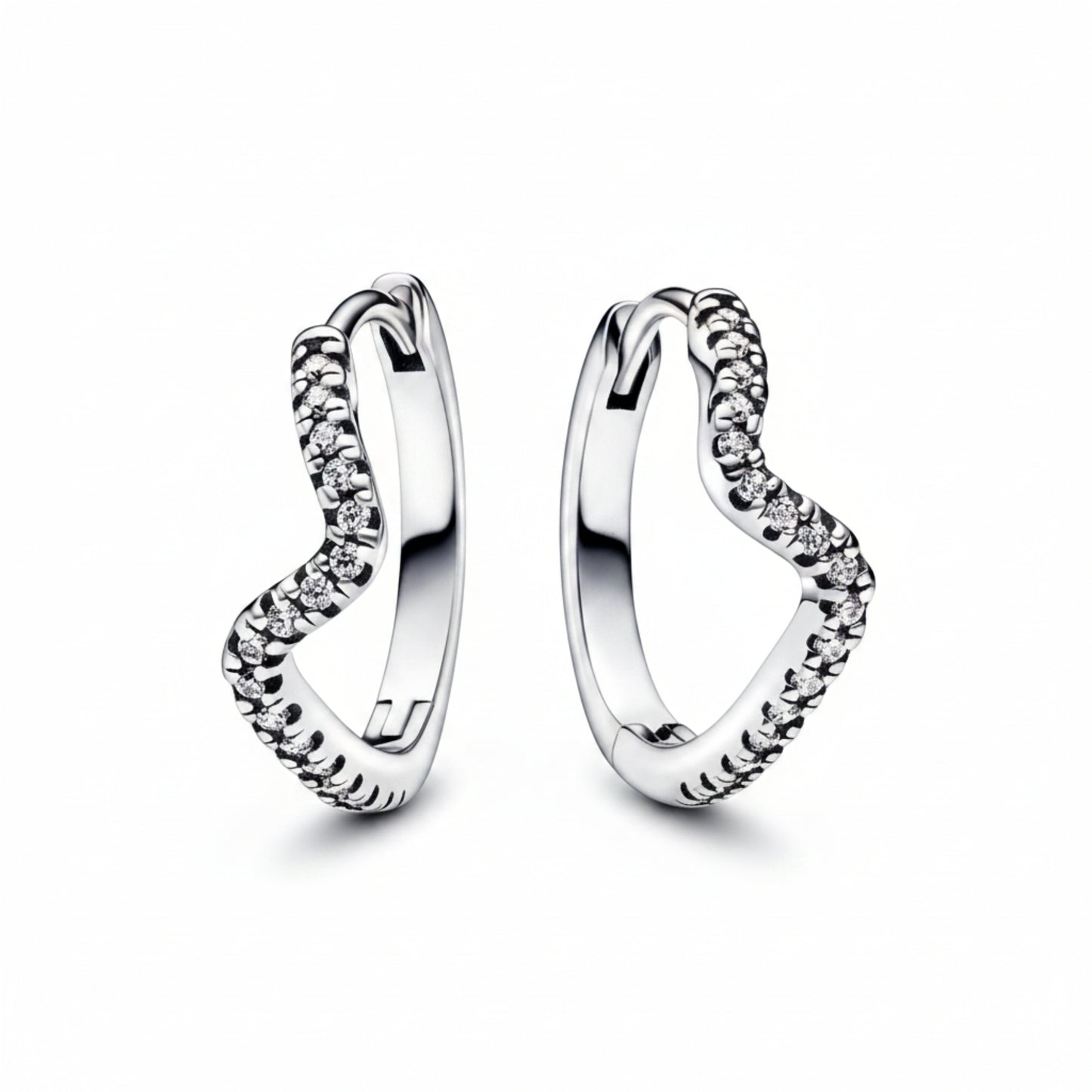 Aretes Aro Corazón Bañado en Plata